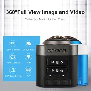 ORDRO D5 Portable 360° Panoramic Camera HD 1080P Mini WiFi Action Camera - Picture 1 of 14