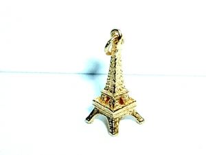 PENDENTIF BRELOQUE TOUR EIFFEL PARIS 3D OR JAUNE 14 carats - Photo 1/4