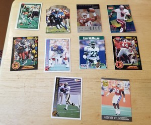  vintage football card lot Barry Sanders Jerry Rice Steve Young Shane Curry MORE