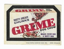 1974 Topps Original  Wacky Packages 7th Series Grime "Dusty Greasy" 