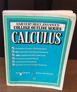 HARCOURT BRACE JOVANOVICH-COLLEGE OUTLINE SERIES CALCULUS 1984 PAPERBACK - Picture 1 of 1