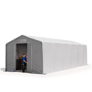 ZELTHALLE 5x8-8x16m Lagerzelt PVC 850 N mit SCHIEBETOR & durchgehende Plane - Bild 1 von 9