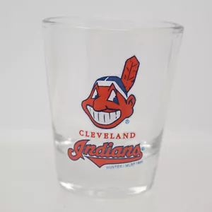 Cleveland Indians Shot Glass Chief Wahoo souvenir MLB Baseball Hunter 1999 vintage - Foto 1 di 10
