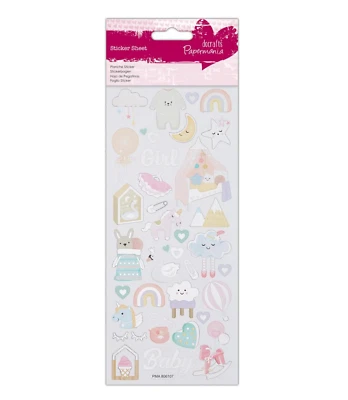 Baby Girl - Stickers - Docraft - Papermania - Silver Foiled - Image 1 of 3