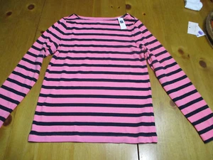 New GAP Favorite Stripe,Long Sleeve Soft Cotton/Poly T-Shirt-Women's Size XLG - Picture 1 of 8