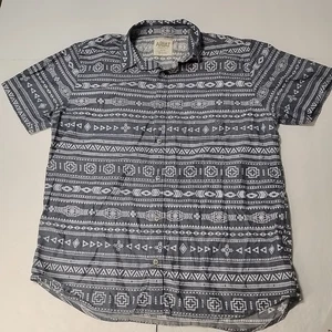 Ariat Retro Fit Shirt Large Gray Aztec Pattern Short Sleeve - Picture 1 of 5