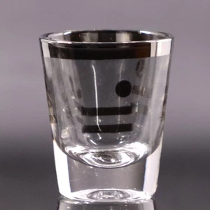 Dorothy Thorpe Platin Silber Band Punkt Strichlinie Gleiches Zeichen Schnapsglas 1,5oz - Bild 1 von 2