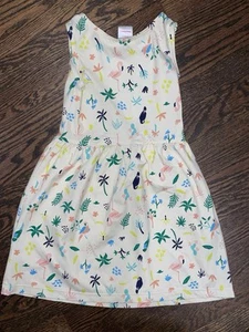 Girls Hanna Andersson Tropical Flamingo Rash Guard Swim Dress Cover Up 110 5T - Picture 1 of 4