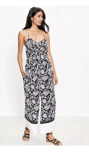 New LOFT Vine Crossback Strappy Wideleg Belted Jumpsuit Size XXSP Resortwear - Picture 1 of 10