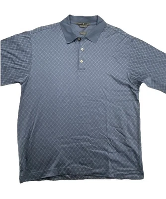 Camisa Polo Tiger Woods Para Hombre Talla Pequeña Azul Gris Argyle 100% Algodón Tejido Golf Foto 1 de 4