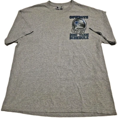 Camiseta Dallas Cowboys 2010 Team Schedule ropa de equipo vintage gris grande para hombre Foto 1 de 4