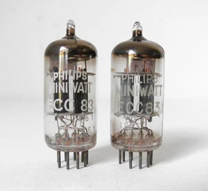 PERFECT MATCHED PAIR ECC83 12AX7 MULLARD (PHILIPS LABEL) CODE I61 NOS - Picture 1 of 3