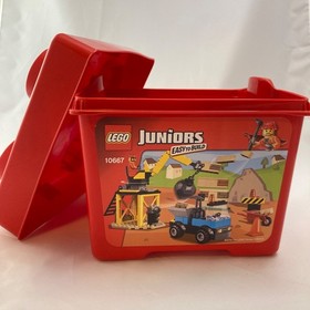 LEGO Juniors Red Square Brick Shape EMPTY Tub Box Storage Container 10667