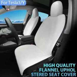 For Tesla Model 3 /Y Flannel Upholstered Seat Cover Warm Cushion Car Interior - Picture 1 of 25