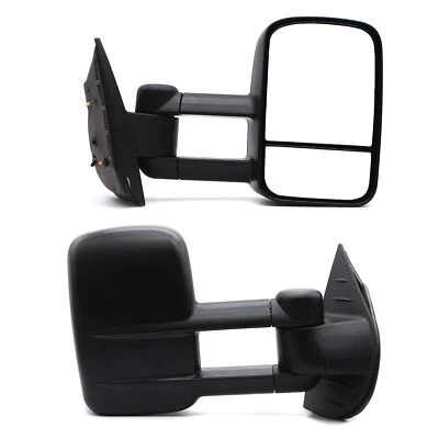 Pair Tow Mirrors For 2007-2012 Chevy Silverado 1500 2500 GMC Sierra Manual Black - Изображение 1 из 4