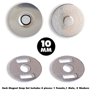 10mm Metal Magnetic Snap Button Closure Fastener for Purses and Craft - Picture 1 of 5