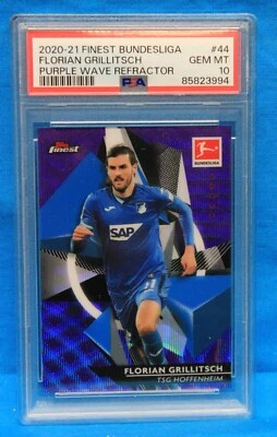 2020-21 TOPPS FINEST BUNDESLIGA # 44 Florian Grillitsch PSA 10 #85823994  PURPLE - Image 1 of 3
