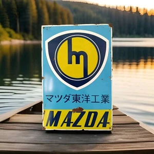 Vintage MAZDA Sign no Porcelain Sign - Car Dealership Automobile Gas Pump Signs - Picture 1 of 19