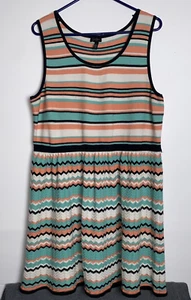 Jessica Simpson Dress Womens Midi Crochet Textured ZigZag Striped Waist Band 2X - Picture 1 of 10