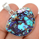 Composite Copper Purple With Blue Turquoise 925 Silver Pendant Jewelry CP38481