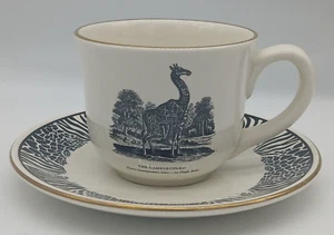 Prinknash Pottery Bewick's Beastes Cameleopard/Giraffe Cup/Saucer PATTERN FLAW - Picture 1 of 19