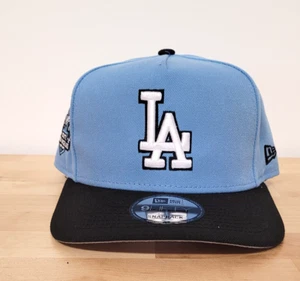 Los Angeles Dodgers Hat Cap Snap Back Sky Blue Black MLB Baseball 60th New Era - Picture 1 of 10