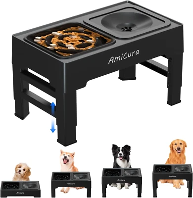 Hundenapf Erhöht 2in1 Auslaufsicher Faltbarer Wassernapf Antischlingnapf 4 Höhen - Bild 1 von 4