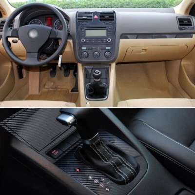 For Volkswagen Golf 5 GTI Jetta 5D Carbon Fiber Pattern Interior DIY Trim Decals - Image 1 of 4