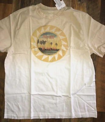 Camiseta para hombre American Eagle Outfitters L tostada y blanca ombre surf y sol logotipo nueva con etiquetas Foto 1 de 4
