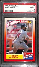 1990 BAZOOKA #7 KIRBY PUCKETT PSA 9 14699679