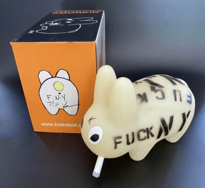 Frank Kozik SIGNED Kidrobot 10 GID Glow in the Dark FNY Labbit LE 50 AUTOGRAPHED - Image 1 of 4