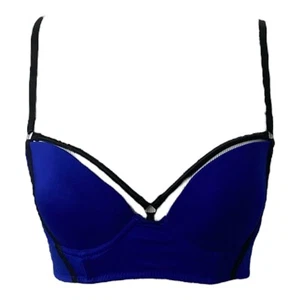Women’s Size 34B Bra Blue and Black Adjustable No Brand Tag - Picture 1 of 7