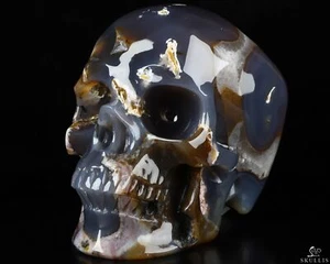 6,1 Zoll Premium brasilianischer Achat geschnitzter Kristallschädel, super realistisch, Heilung - Bild 1 von 7