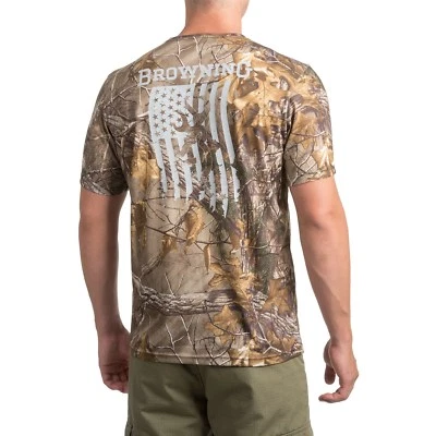 Camiseta Browning Flag Base Capa Realtree Camuflada Absorbente de Humedad S/S Elige Talla  Foto 1 de 2