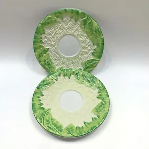 2 PCS vintage small plates ITALY green leaves design pre-owned plates. - Picture 1 of 12