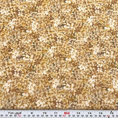 Garden Patch for Clothworks Beige Florals Cotton Fabric Remnant 9" x 44" - Image 1 of 2