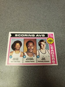 1974-75 TOPPS ABA SCORING AVERAGE LEADERS JULIUS ERVING MCGINNIS DAN ISSEL HOF