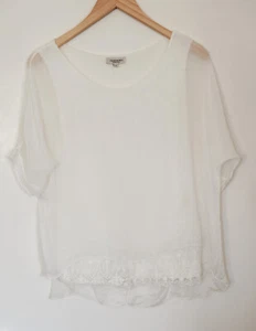 Fabelhafte Via Signoria Made in Italy 100% Seide weiß transparent Bluse. Größe S - Bild 1 von 4