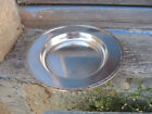 Vintage old French Art deco silver plated  baby plate /Baptism gift