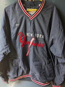 Vintage New York Yankees Reebok Lined Pullover V Neck Size XL - Picture 1 of 7