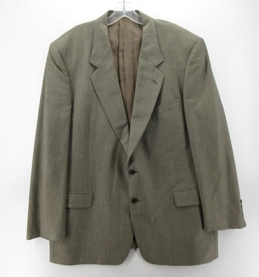 VINTAGE Valentino Sport Coat Men 46 L Brown Uomo Saks Blazer Wool Herringbone - Image 1 of 4