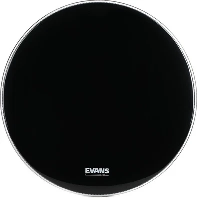 Evans EQ3 Black Resonant Bass Drumhead - 24" - No Port - Image 1 of 4