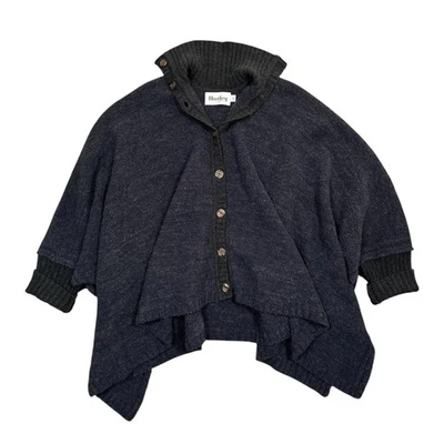 Cárdigan poncho Harley of Scotland lana Boucle gris marino mangas para mujer OS Foto 1 de 4