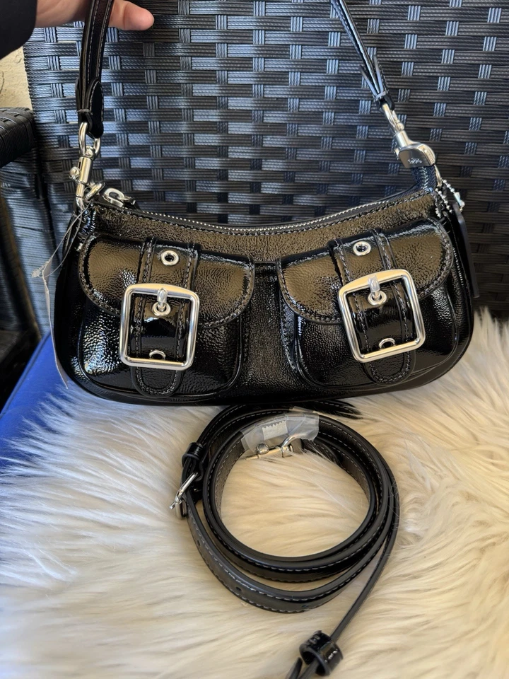 Coach Ashton Baguette Bag CV943 Patent leather