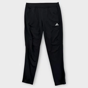 Adidas Climacool Track Pants Boys Large 16-18 Black Tapered Stretch Zip Pockets - Picture 1 of 7