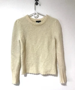 J Crew Sweater Size Small 42% Alpaca 42% Merino Wool Cream Super Soft - Picture 1 of 13