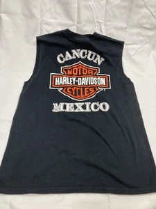 Harley Davidson Motorcycles Sleeveless Shirt Cancun, Mexico Size Large - Picture 1 of 5