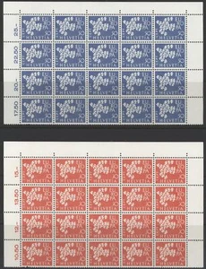Switzerland 1961 Europa 30c & 50c, part sheets of 20, mint MNH - Picture 1 of 1