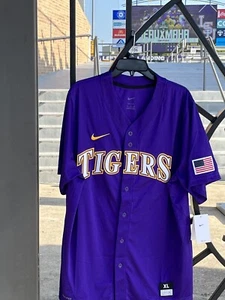 Nike Men's LSU Tigers Baseball Replica Jersey Purple P33920 NWT - Picture 1 of 10