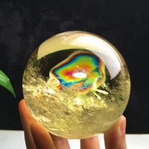 AAA+ Natural Citrine Quartz Sphere Rainbow Crystals Ball Reiki Healing 830g - Picture 1 of 12